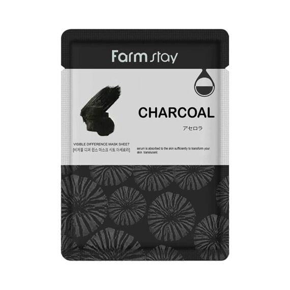 Маска тканевая с углем | Visible Difference Mask Sheet Charcoal FarmStay Маска тканевая с углем | Visible Difference Mask Sheet Charcoal FarmStay