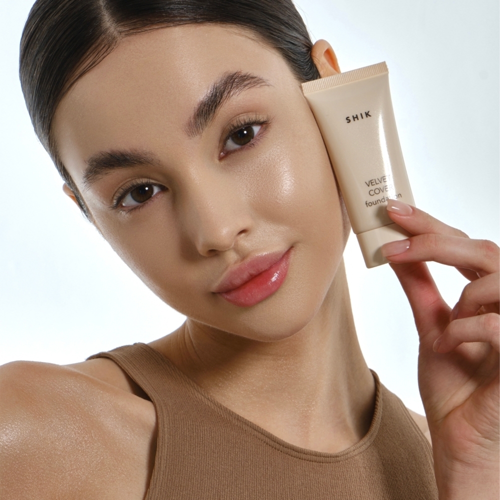 Тональный крем вельветовый с шелковистой текстурой VELVET COVER FOUNDATION  SHIK 102 Milk